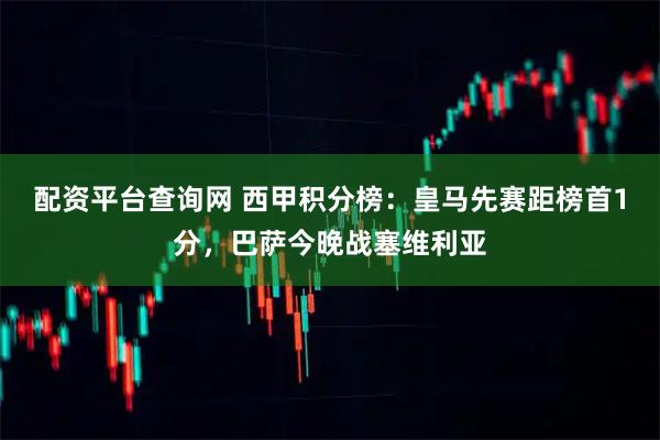 配资平台查询网 西甲积分榜：皇马先赛距榜首1分，巴萨今晚战塞维利亚
